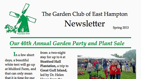 Garden Club of East Hampton Newsletter